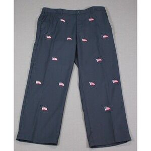 Izod Navy USA Flag Straight Fit Wicking Pants Navy Blue Men’s Golf 38"X30"